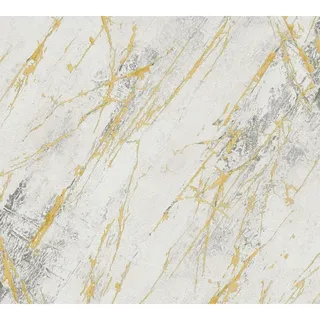 A.S. Création Vliestapete Marmoroptik 10 m x 0,53 m 300 g Gold/Grau/Weiß 388173