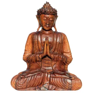 Wogeka Buddhafigur Meditation Gebet Buddha Holz-Figur Feng Shui 30 cm