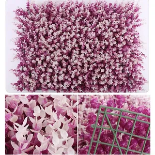 Zilimontt Künstliche Matte, Gras, Rasen, Wand, Hecke, Zaun, Laubpaneel, Zuhause, Wand, Hochzeit, Dekoration, Kunstrasenteppich, Kunstrasen, Rasen (lila und weiß)