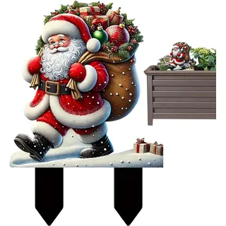 Für Weihnachten Weihnachtsmann Gartenstecker Des