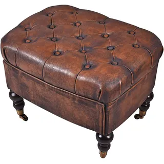 unbekannt Englischer Sitzhocker Chesterfield Hocker Kunstleder Polsterhocker Bank fha022 Palazzo Exklusiv