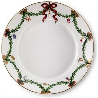 Royal Copenhagen Star Fluted Christmas, Teller, Grün, Weiss