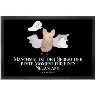 Fußmatte Fledermaus Gespenster - Schwarz - Geschenk, Halloween, Türvorleger, S, Mr. & Mrs. Panda, Höhe: 0.5 mm schwarz Ø 0 cm x 80 cm x 60 cm x 0.5 mm