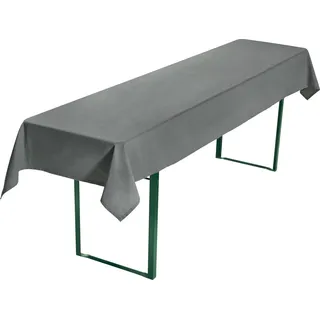 REDBEST Tischdecke Biertisch Tischdecke "Seattle", Baumwolle Uni grau 90 cm x 260 cm