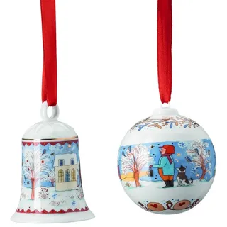 Hutschenreuther Baumbehang Sammelserie 2022 Set Glocke/Kugel Weihnachtsa.