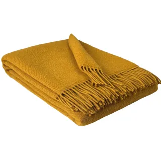 Wolldecke "TIROL M" 100 % Wolle, 140 x 200 cm in versch. Farben, STTS gelb