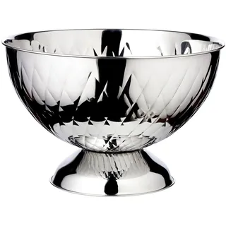 Edzard Champagner Schale Ponza (Durchmesser 32 cm, Höhe 25 cm) Edelstahl hochglanzpoliert, gemustert, mit Fuß