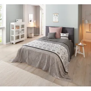 OTTO home Tagesdecke Cremona leichte Tagesdecke, Wohndecke, für Kinder und Erwachsene, leichter Bettüberwurf ohne Füllung, auch als Tischdecke verwendbar grau 280 cm x 210 cm