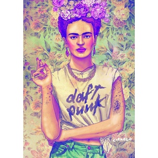 Poster Poster Frida Kahlo Daft Punk Style Wandkunst