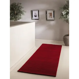 benuta Wollteppich Jamal, rechteckig, Höhe: 6 mm, Wolle, Teppich Wohnzimmer, Schlafzimmer, Esszimmer, Flur, Hygge rot rechteckig | 80 cm x 250 cm x 6 mm