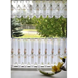 Scheibengardine STICKEREIEN PLAUEN "Schmetterling" Gr. 8, bunt, B:160cm H:50cm, Voile, Polyester, Gardinen