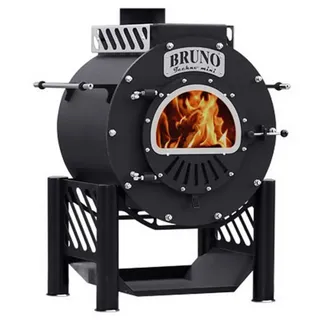 Bruno Kaminofen Bruno® Werkstattofen Techno Mini schwarz 9 kW Stahl A, 9 kW schwarz