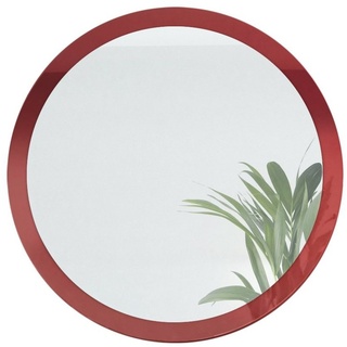Vladon Wandspiegel Globe (dekorativer runder Spiegel, für Flur und Wohnzimmer mit MDF-Rahmen), in Bordeaux Hochglanz (80 cm Durchmesser) rot