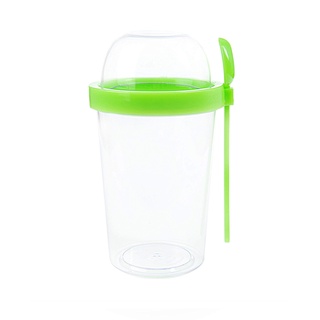 BEFA 2er-Set Müsli to Go | BPA Frei | Müslibecher | Deckel inkl Löffel mit Halterung | Joghurtbehälter | Obstbehälter | Salatbecher | Reisebecher | Lunchbox | Fruit (Grün)