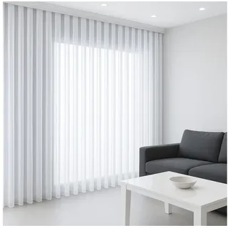 Gardinen by Justyna Gardine Falten Tül Schlicht Gardine Store, Kräuselband, transparent, Polyester, Fertiggardine, Hochwertigegardine, Türkischegardine, Tüll, Perde weiß 250 cm x 150 cm