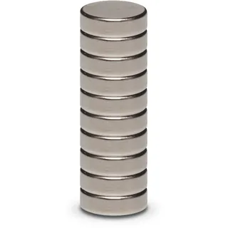 Maul Neodym Magnet – x H) 10 mm 3 mm, Scheibe Silber 10 Stück