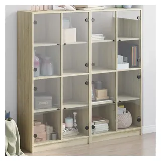 vidaXL Bücherschrank mit Türen 136 x 37 x 142 cm Braun