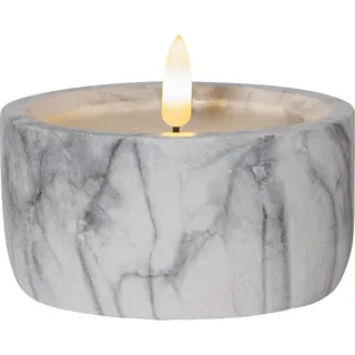 Star Trading Flamme Marble LED-Kerze 8 cm grau