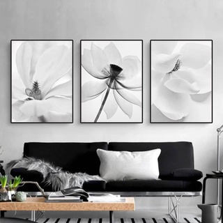 Martin Kench 3er Set Schwarz Weiß Design-Poster Wandbilder, Pusteblume Wandbild Print Bilder, Leinwand Kunstposter für Wohnzimmer Deko, Ohne Rahmen (A,50x70cm)
