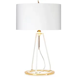Elstead Lighting Tischleuchte Ferrara, Weiß, Gold, Metall, Textil, 73.7 cm, RoHS, Lampen & Leuchten, Innenbeleuchtung, Tischlampen, Tischlampen