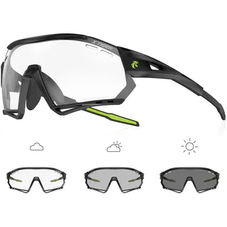 X-TIGER Fahrradbrille selbsttönend Sonnenbrille Herren Damen TR90 Rahmen UV400 Schutz Photochromatisch Sportsonnenbrille