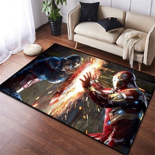 BILIVAN Avengers Carpet Marvel Fußmatte Teppich Captain America Teppich Wohnzimmer Schlafzimmer Fußmatte Anti-Rutsch-Matte Cartoon Geschenk (140 x 200 cm)