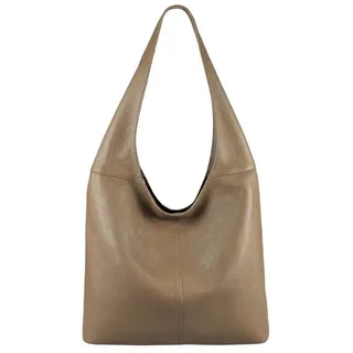 ITALYSHOP24 Made in Italy Shopper Leder Beige