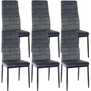 CLP Esszimmerstuhl Mayfair Kunstleder grau 6er Set