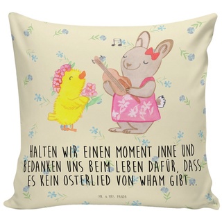 Mr. & Mrs. Panda Dekokissen Ostern Frühlingsgefühle - Blumig - Geschenk, Dekokissen, Ostern Gesc, Einzigartige Designs gelb
