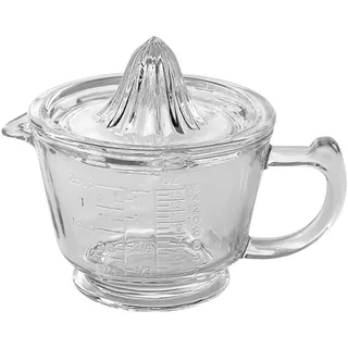 Pasdrucn 0.45L Zitronenpresse Glas Mit Skala, Zitronen Zitruspresse Mit Behälter, Manuell Zitruspresse Orangenpresse, Lemon Squeezer, Saftpresse Manuell, Zitronenpresse Zitruspresse Glas (B)