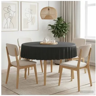 vidaXL Tischdecke Rund Ø 160 cm Dunkelgrau