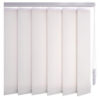 Sonnenschutz-HH® - Lamellenvorhang weiß lichtdurchlässig - Breite 295 cm x 80 cm Höhe - Lamellenbreite 127mm Vertikaljalousie Vertikalanlage Schiebevorhang