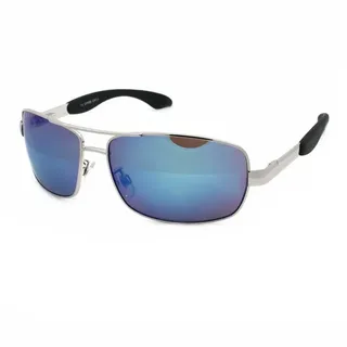 Rennec Sonnenbrille (Herren Brille mit Brillenbeutel, 6-St) Getönte Gläser, Rechteckige Pilotenbrille blau