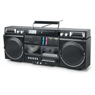 Muse M-380 GB 6 kg, Schwarz, Persönlicher CD-Player - Boombox M-380 mit Radio, CD, Kassette, und Bluetooth