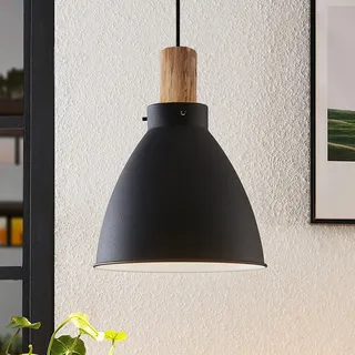LINDBY Trebale 1-flg. 28 cm zylinderförmig schwarz/holz