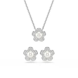 Swarovski Ohrring und Ketten Set Multipack Schmuck Geschenk CAPSULE (Set, 3-tlg., inkl. Schmuckbox), mit Swarovski® Kristallen, mit Swarovski® Perle weiß