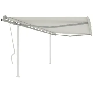 furnicato Markise Manuell Einziehbar mit Pfosten 4x3 m Creme (1-St) weiß