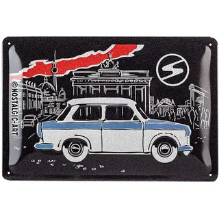 Nostalgic-Art Blechschild, Mehrfarbig, Metall, Rechteckig, 30x20x0.2 cm, Dekoration, Skulpturen – Berlin Black – Nostalgie Geschenk-Idee, aus Vintage-Design zur 20 x 30
