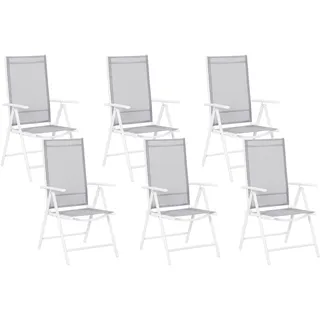 Beliani Catania Gartenstuhl 54 x 54 x 103 cm grau/weiß 6 St.