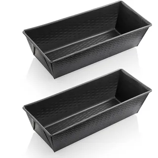 Grizzly Brotbackform, 2x Kastenform 30 x 11,5 cm, Sauerteigbeständig, Antihaft, Kastenbackform für Brot und Kuchen, Schwarz