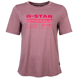 G-STAR RAW Damen T-Shirt - Originals Label Regular Fit, Rundhals, Kurzarm, Print Lila S