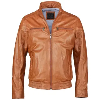 bugatti Lederjacke BUSASCHA (1-St) mit Stehkragen und Reisverschlüssen braun 48
