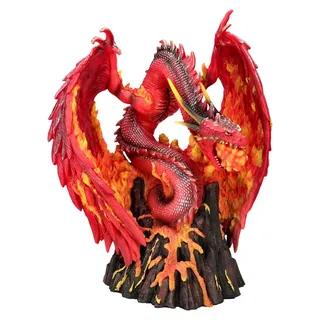 Figuren Shop GmbH Fantasy-Figur Drachen Figur - Feuerdrache Asher - Derek Forst - Fantasy Dekofigur Dr