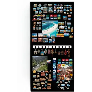 Anwicar Magnettafel mit Schlüsselhaken- Magnettafel für den Flur - perfekt für Magnete und Notizen - Magnetboard - Schreibtafel - Montageset inklusive - Schwarz 49x100cm