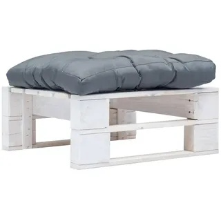 vidaXL Garten-Paletten-Hocker weiß/grau