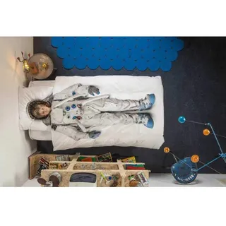 INDIGOS UG Snurk Kinder Bettwäsche Set Garnitur Heimtextilie Bettdecke Kopfkissen Astronaut 135 x 200 cm 100% Baumwolle