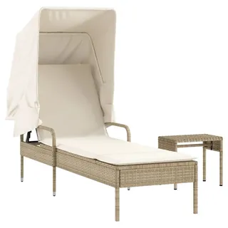 vidaXL Sonnenliege 58 x 30 x 130 cm Beige