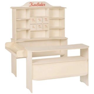 roba® Kaufladen Kaufladen – großer Kaufmannsladen Holz natur, Verkaufsstand 6 Schubladen, Theke, Seitentheke