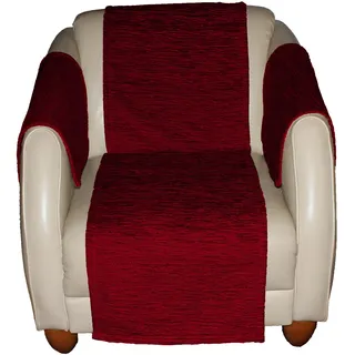 Sofahusse WIRTH "Miriam", rot, Kunstfaser, Hussen, Sofahusse, 2-er Set, Armlehnenschoner, Maß: 60 x 40 cm, 2 Stück