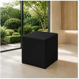 Best for Home Sitzhocker Cube Pouf – Stilvoller Samt Hocker & Fußhocker (Einzelstück, 1 St., verschiedene Farben), Handwerksqualität,TOP Preis-Leistungs-Verhältnis schwarz